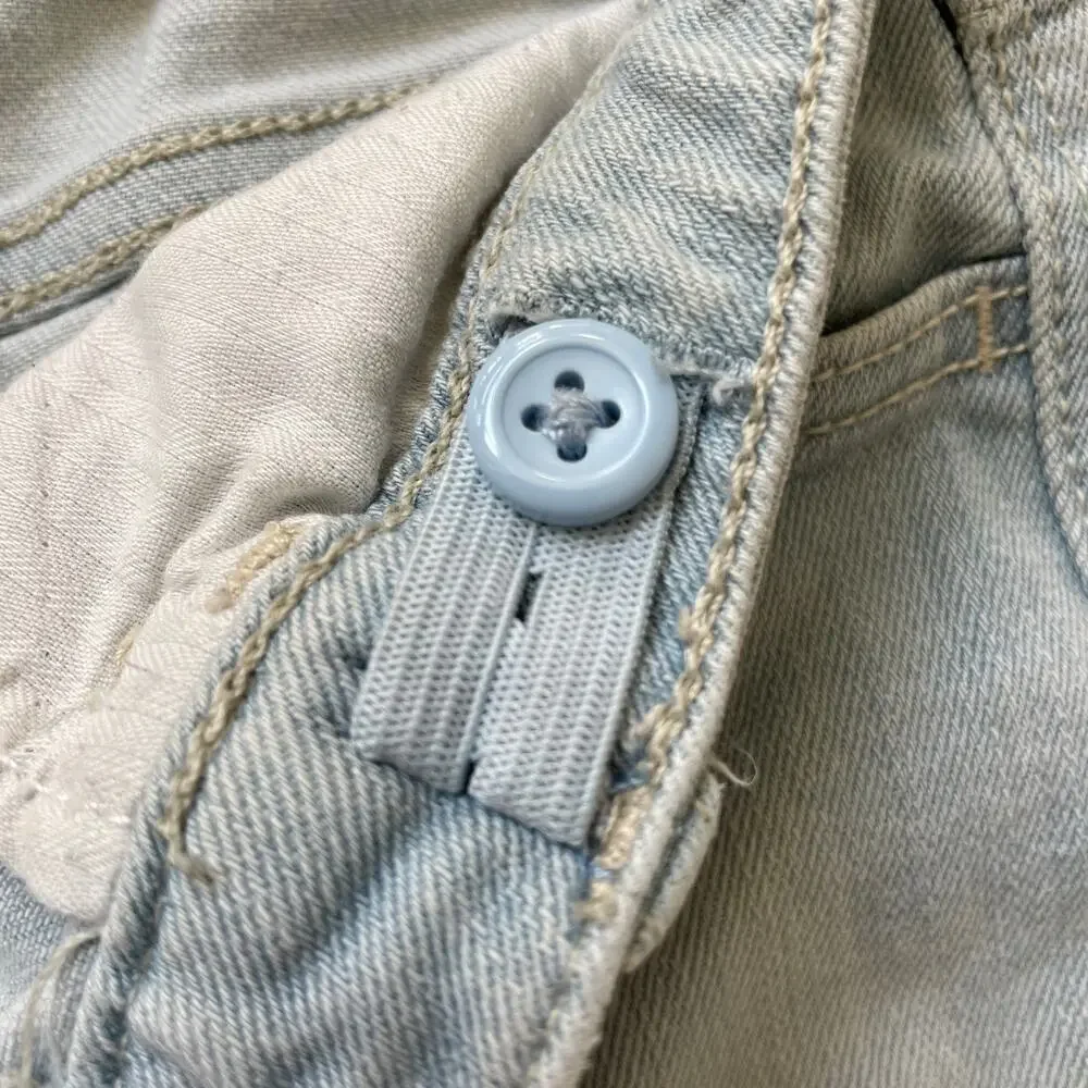 GAP Kids 12 Regular Denim Shorts | Adjustable Waist, Light Wash, Raw Hem